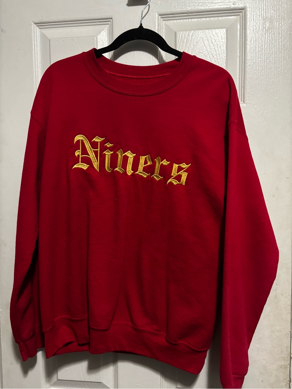 Red Niners Embroidered Crewneck Sweatshirt